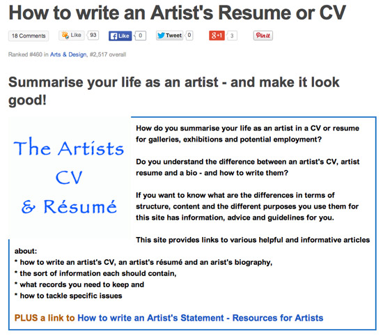 How to write an artist's CV How To Write An Art Resume How To Write An Art Resume How to write an artist's CV