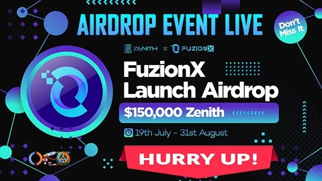 FUZIONX Exchange Airdrop of 50 $ZENITH Free 