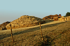 hay stacks and bales