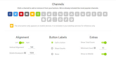 Share This Site Social Button customization Screenshot