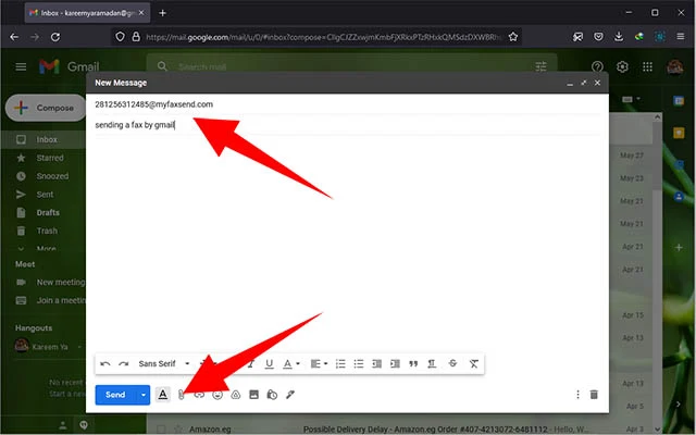 كيف ارسل فاكس عبر جيميل Gmail