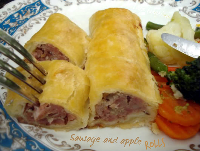 Sausage and apple rolls by Laka kuharica: tasty, juicy  and easy to make sausage and apple rolls.