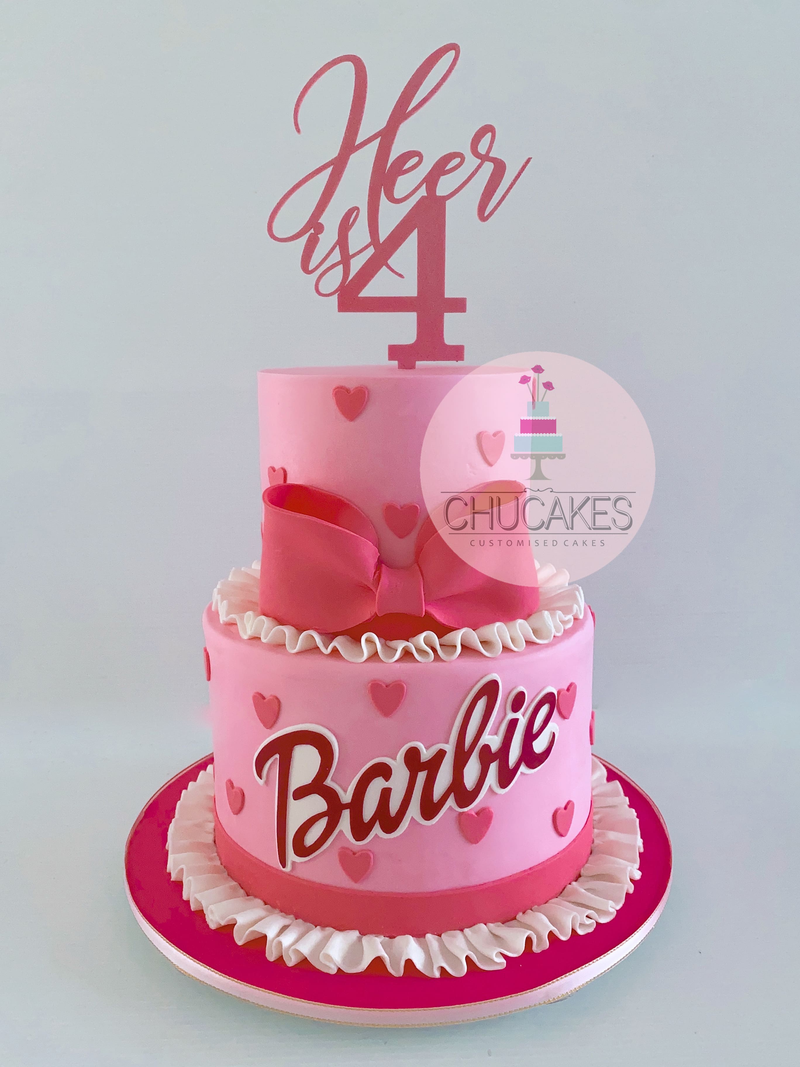 CHUCAKES : Pink LV Cake with Ribbon