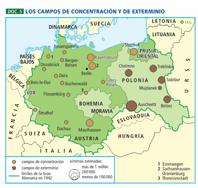 Resultado de imagen para mapa de campos de concentraciones de un blog de historia