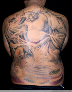 Another Buddha tattoo design. Full back, good light and shadow on this 