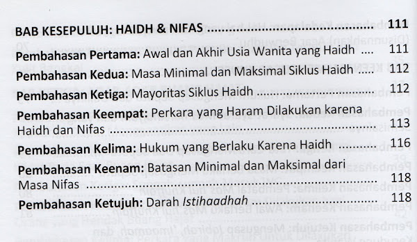 Daftar Isi Kitab Fiqih Muyassar