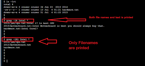 Grep Command example to List only Filenames with Matching String in Linux