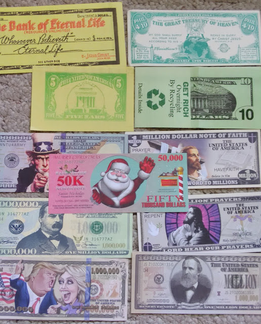 religious tracts money dollar bills funny