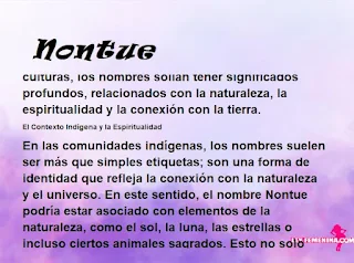 ▷ Significado del nombre Nontue