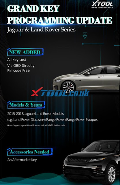 XTOOL  Add 2015-2018 Jaguar/Land Rover All Keys Lost