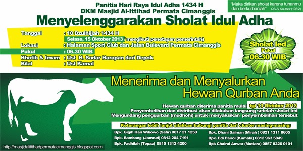 Rangkaian kegiatan Idul Adha 1434 Hijriah / 2013 masehi 