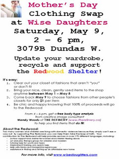 Flyer: Wise Daughters Art and Craft Market in the West Toronto Junction Clothing Swap 2009