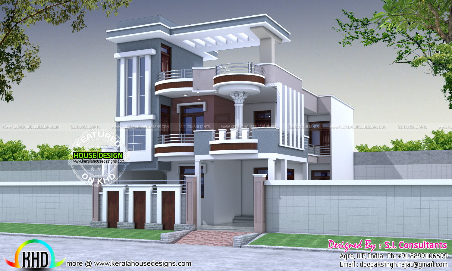 30x60 modern decorative house  plan  Kerala home  design  