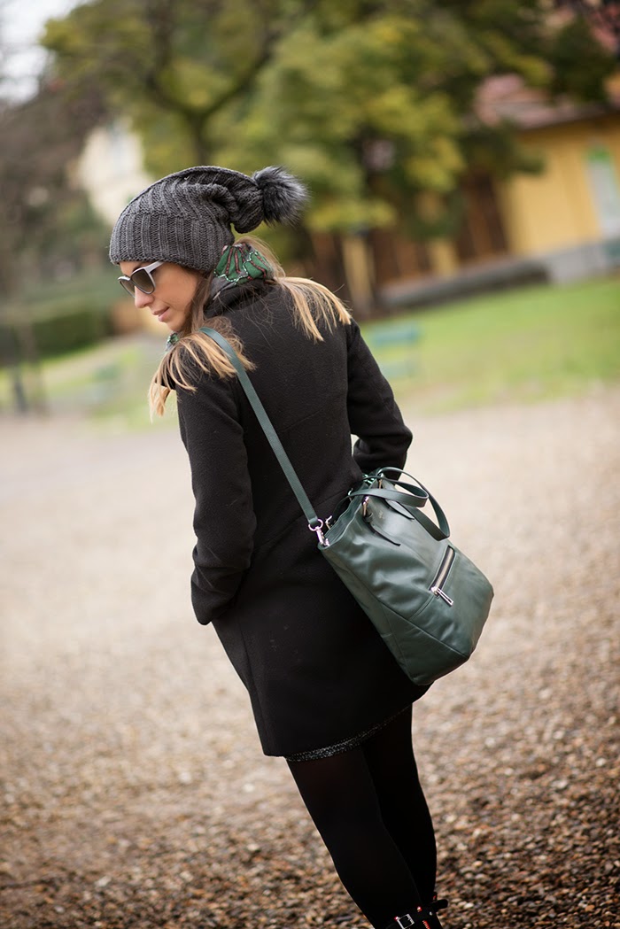 dark green bag