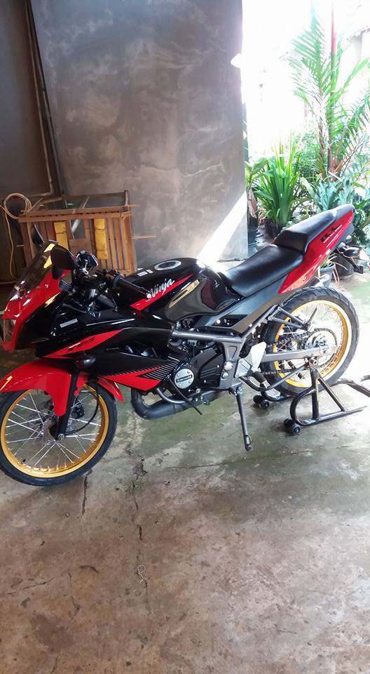 Modifikasi Ninja  150 rr  merah hitam velg jari jari Modif  