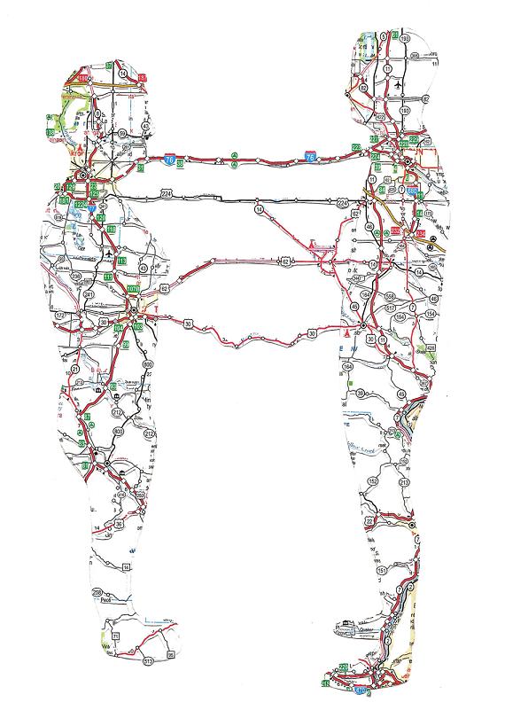 esculturas mapas corpo humano ruas avenidas veias artérias nikki rosato