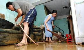 บ้านหลังน้ำท่วม ระบบไฟฟ้า-ประปา อุปกรณ์ไฟฟ้า พื้นไม้ปาเก้ผนังบ้าน Flood Home