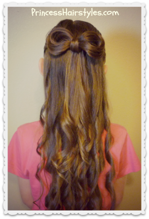 Bow made from hair with curls
