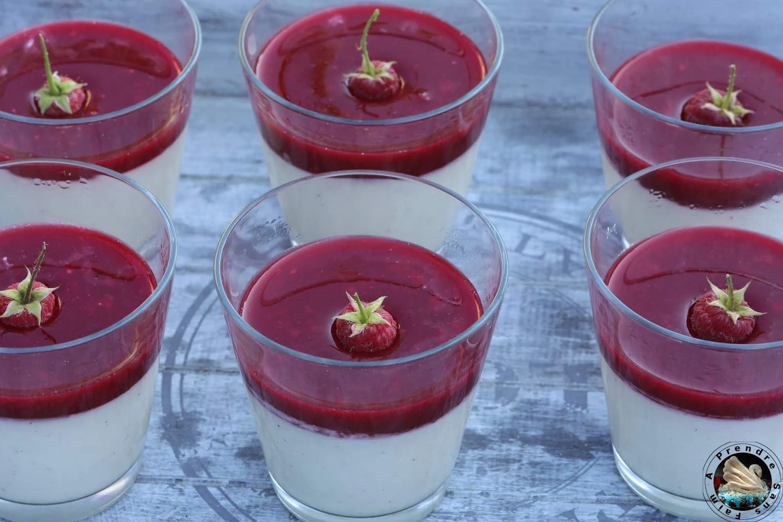 Panna Cotta italienne au yaourt et aux framboises