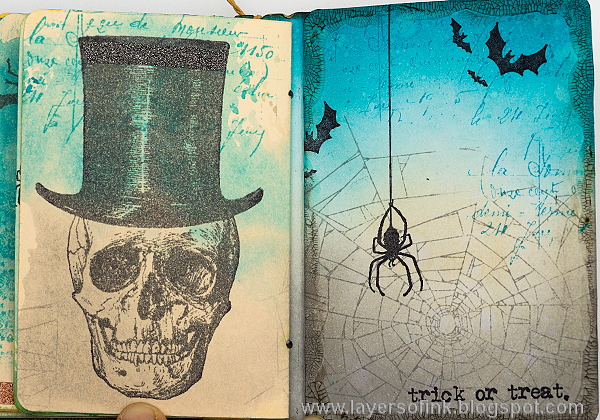 Layers of ink - Halloween Stamped Passport Book Tutorial by Anna-Karin