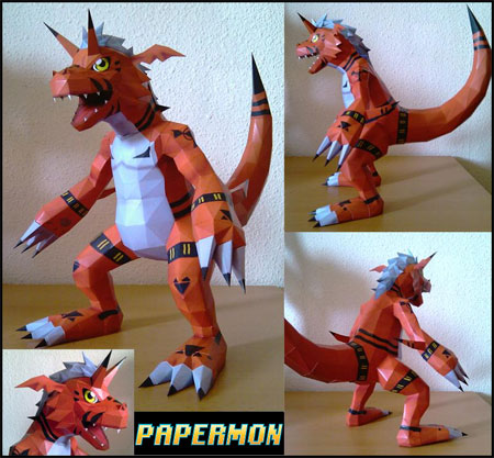 Digimon Growlmon Papercraft