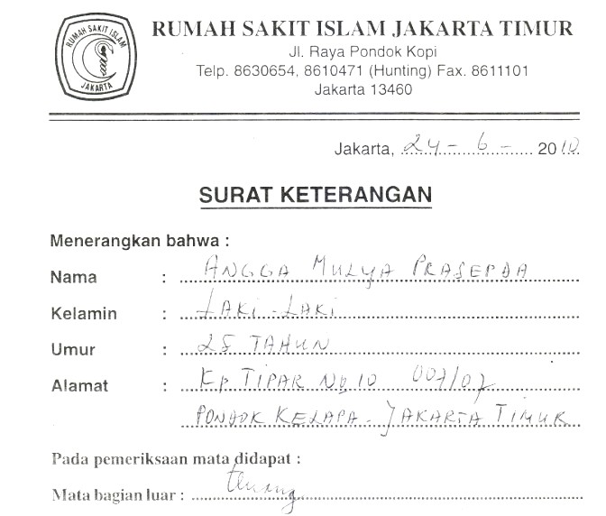 New At-Thahirah: Membuat Surat Keterangan Sehat