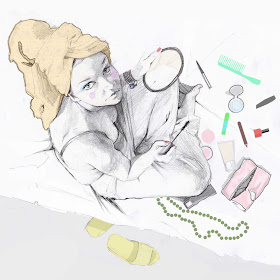 ilustracje illustration woman girl make make up kobieta kobiece Urbaniak portrety ilustracja na blogi strony internetowe do artykułów wierszy opowiadań