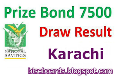 Prize Bond Draw List Rs. 7500 Karachi on 1st August 2016