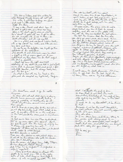 Carta de Fiona Apple a su perra Janet