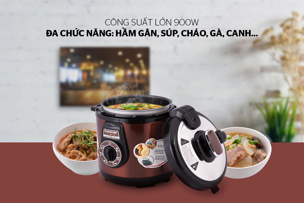 Nồi Áp Suất Điện Đa Năng Sunhouse SHD1562 (6L) - Hàng chính hãng