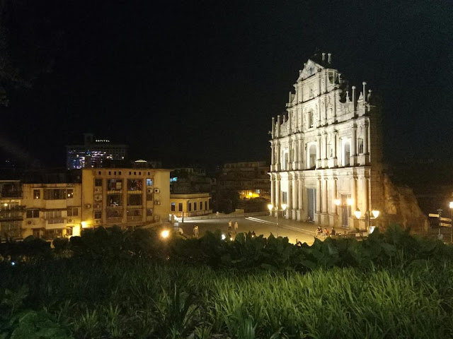 The ruins of St. Paul at night, Macau