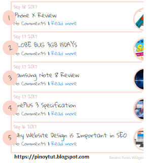  5 Design Recent Post Widgets Code For Blogger