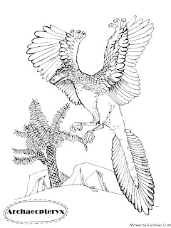 Mewarnai Gambar Dinosaurus Archaeopteryx