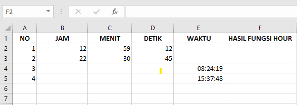 Cara Menggunakan Fungsi HOUR pada Microsoft Excel