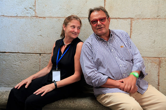 Oliviero Toscani and Susan Meiselas after the press conference