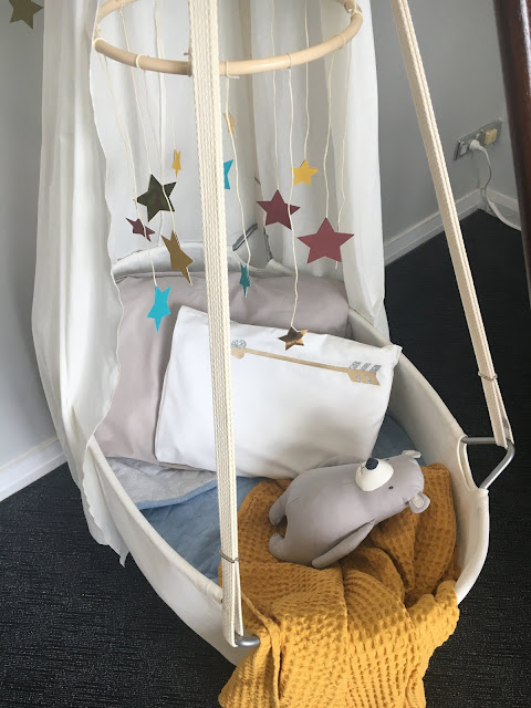 Sydney Cricut Joy Launch nursery set up with handmade star mobile