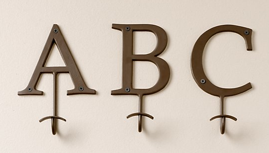 Jeri's Organizing & Decluttering News: Using the Alphabet: Hooks with  Letters