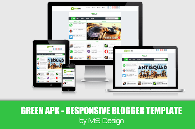 Green APK Pro Responsive Blogger Template