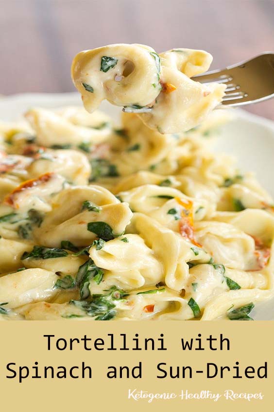 Tortellini with Spinach and Sun-Dried Tomatoes in a Garlic-Parmesan Cream SauceTortellini with Spinach and Sun-Dried Tomatoes in a Garlic-Parmesan Cream Sauce
