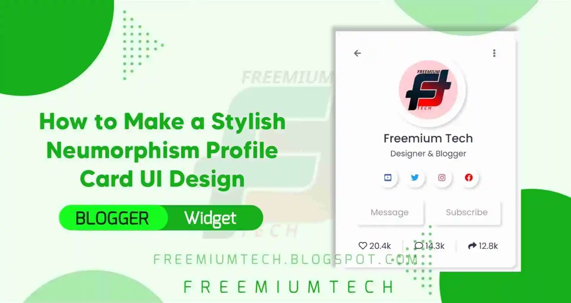 How to Make a Stylish Neumorphism Profile Card UI Design in blogger