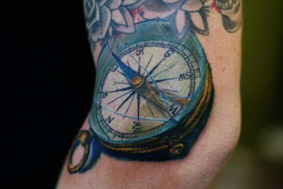 3D Compass Tattoo