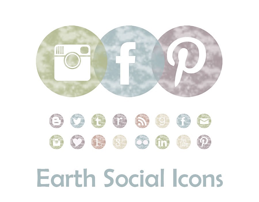 earth social icons