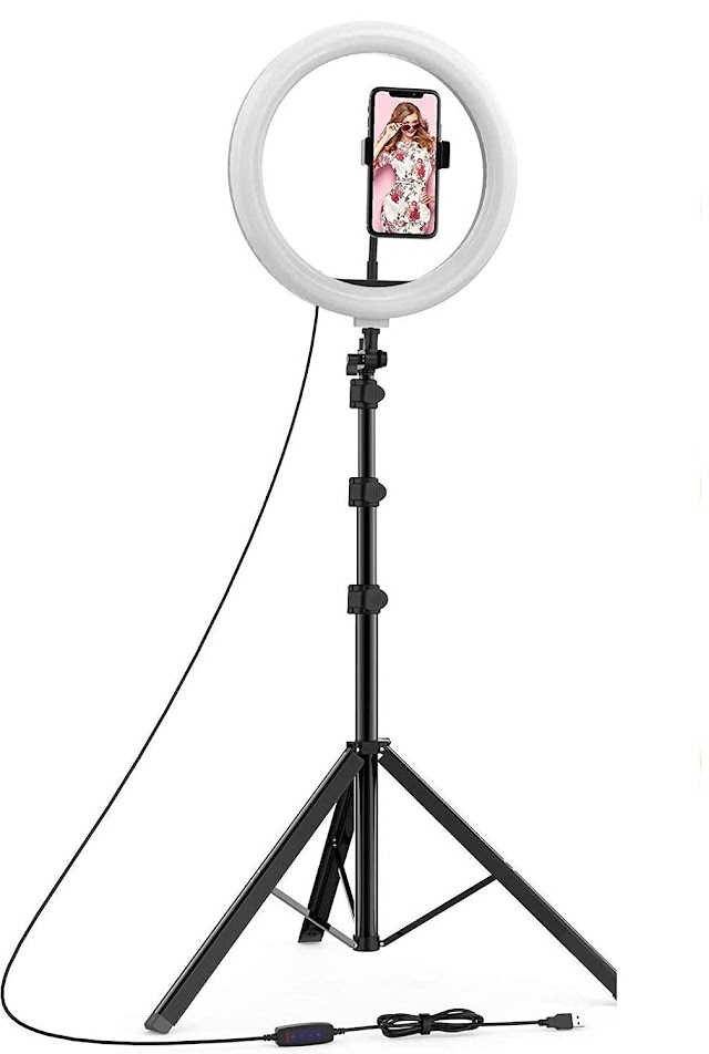 Spirili Professional 10 inch LED Ring Light 3 Brightness Level with 7 Feet Foldable & Adjustable Mobile and Camera Tripod Stand Suitable for All Mobile & Cameras In Usthi Shopping Mall