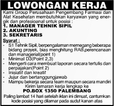 Lokernyo Wong Palembang: Lowongan Kerja Perusahaan Pengembang Farmasi ...