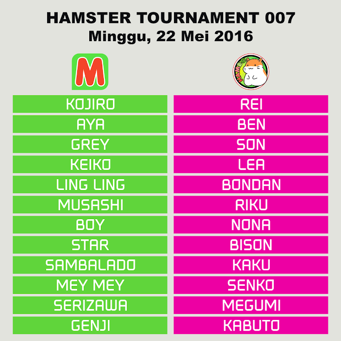 Hasil Hamster Tournament 007