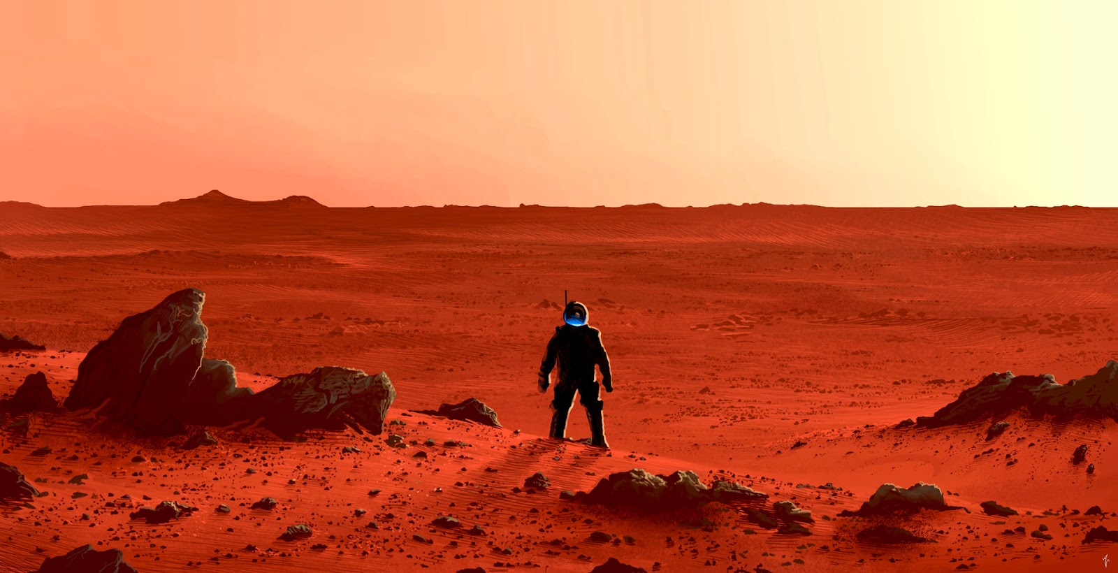astronaut on Mars by Alberto Vangelista