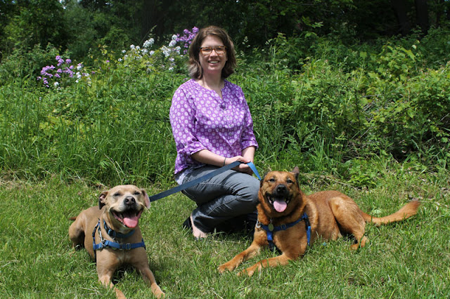 Dr. Christy Hoffman with her two dogs