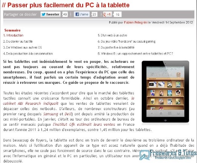 Le site du jour : Passer plus facilement du PC à la tablette