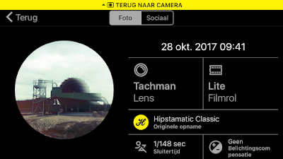 Screenshot Hipstamatic-instellingen Tachman + Lite