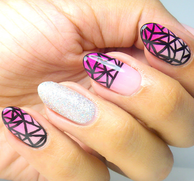 geometric mosaic nail art